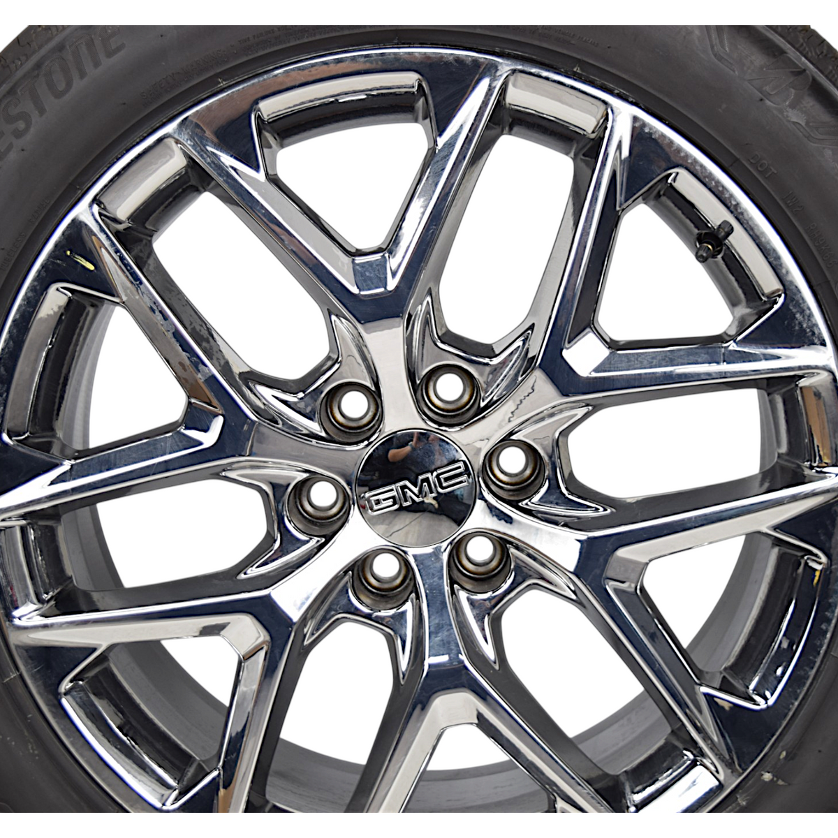 22" GMC Sierra Yukon Denali Chrome Snowflake OEM Wheels Rims Tires Bridgestone