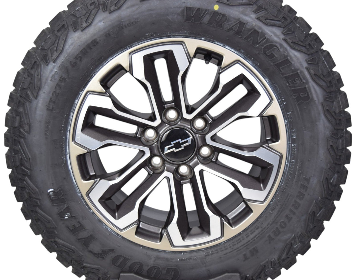 18" Chevy Silverado Tahoe OEM Wheels Rims Tires Satin Graphite Goodyear MT