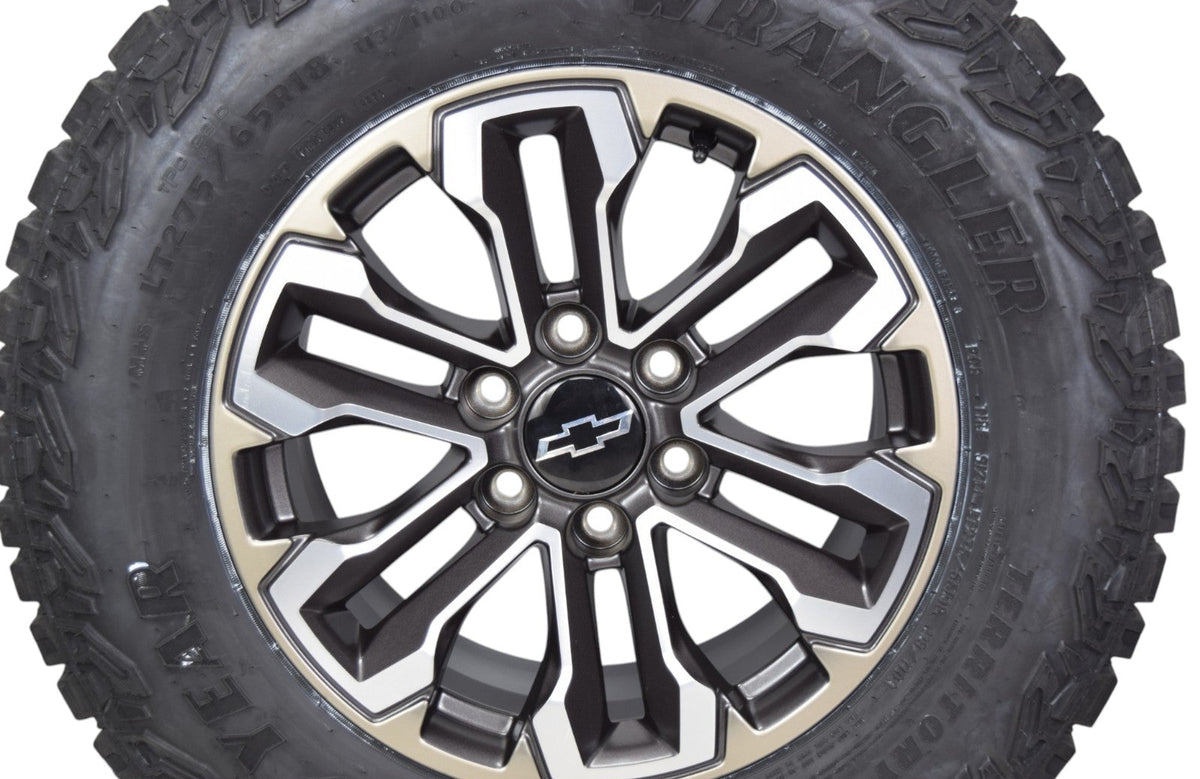 18" Chevy Silverado Tahoe OEM Wheels Rims Tires Satin Graphite Goodyear MT