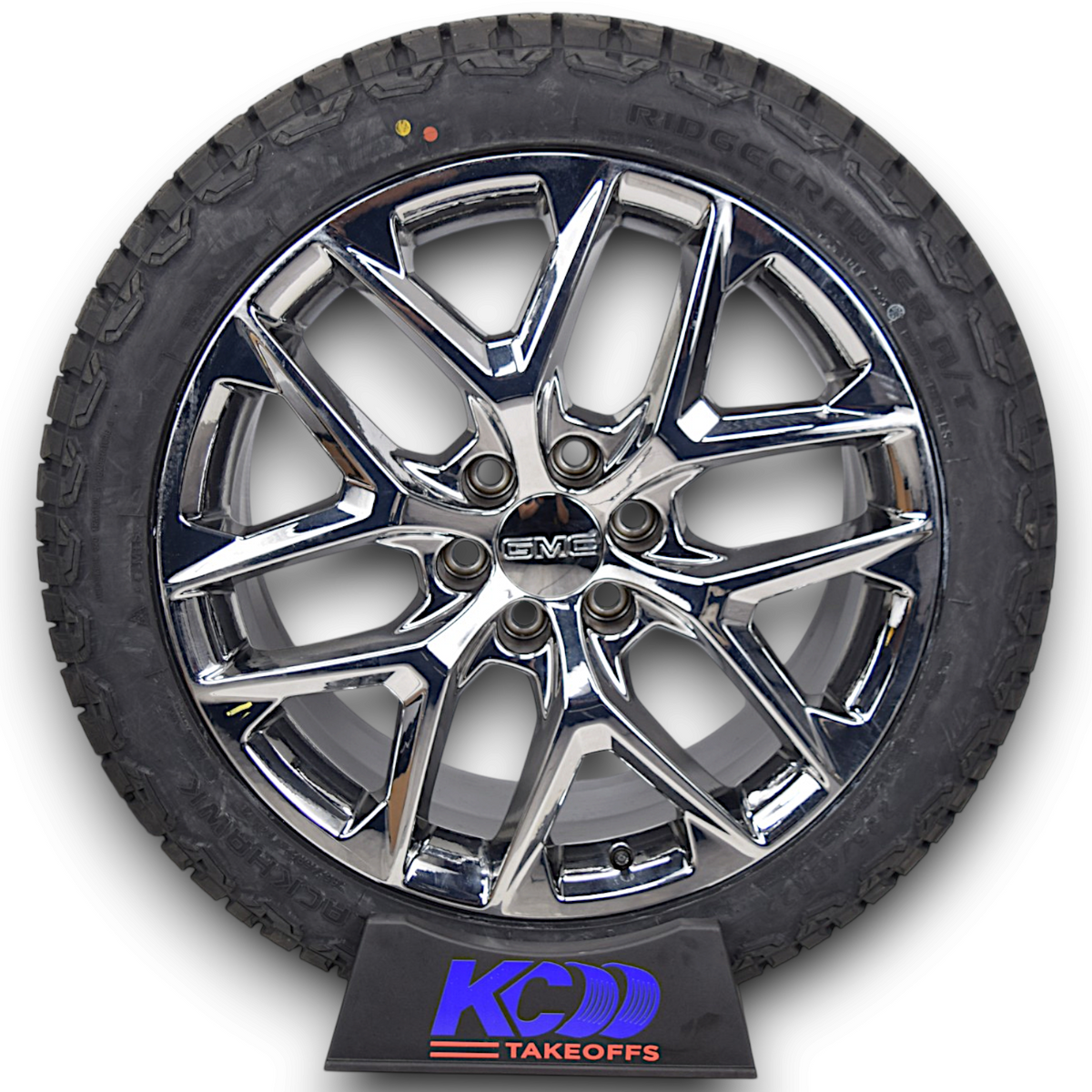 22" GMC Sierra Yukon Denali Chrome Snowflake OEM Wheels Rims Tires Blackhawk AT