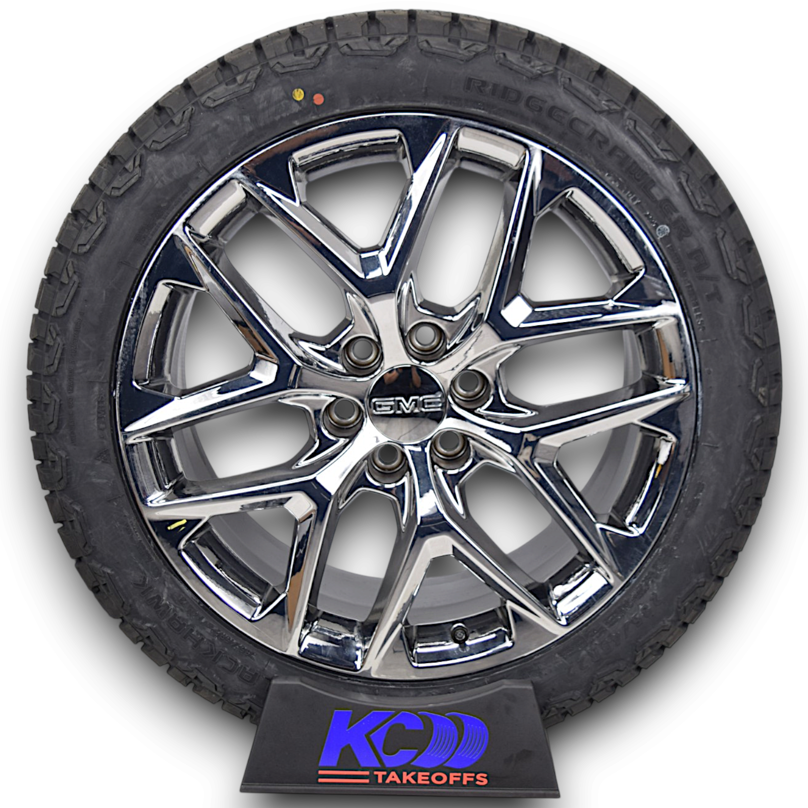 22" GMC Sierra Yukon Denali Chrome Snowflake OEM Wheels Rims Tires Blackhawk AT