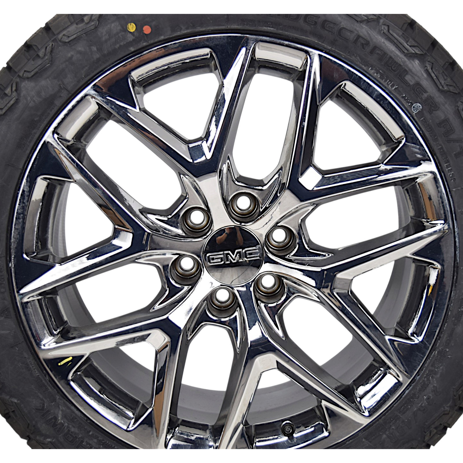 22" GMC Sierra Yukon Denali Chrome Snowflake OEM Wheels Rims Tires Blackhawk AT