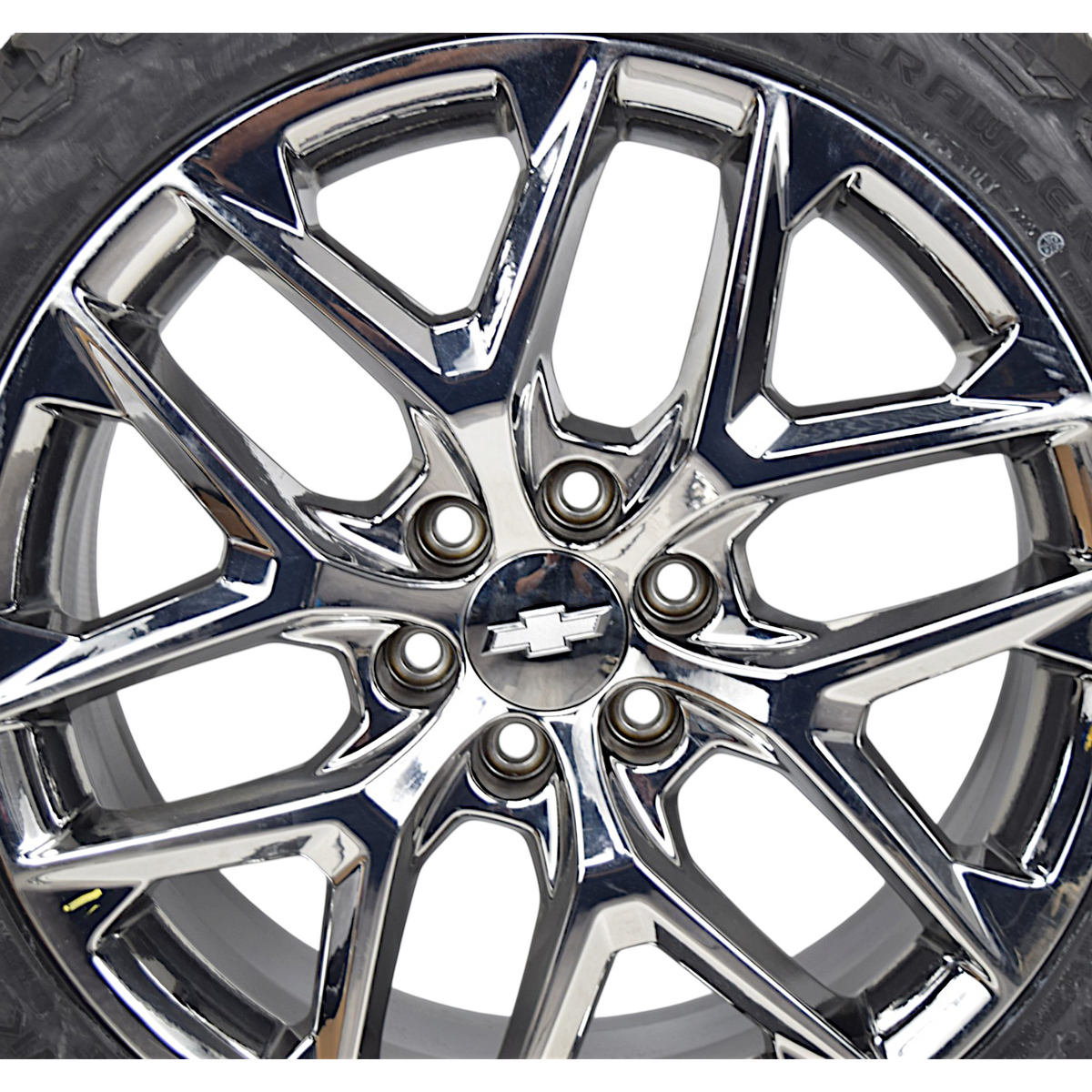 22" Chevy Silverado Tahoe Chrome Snowflake OEM Wheels Rims Tires Blackhawk AT