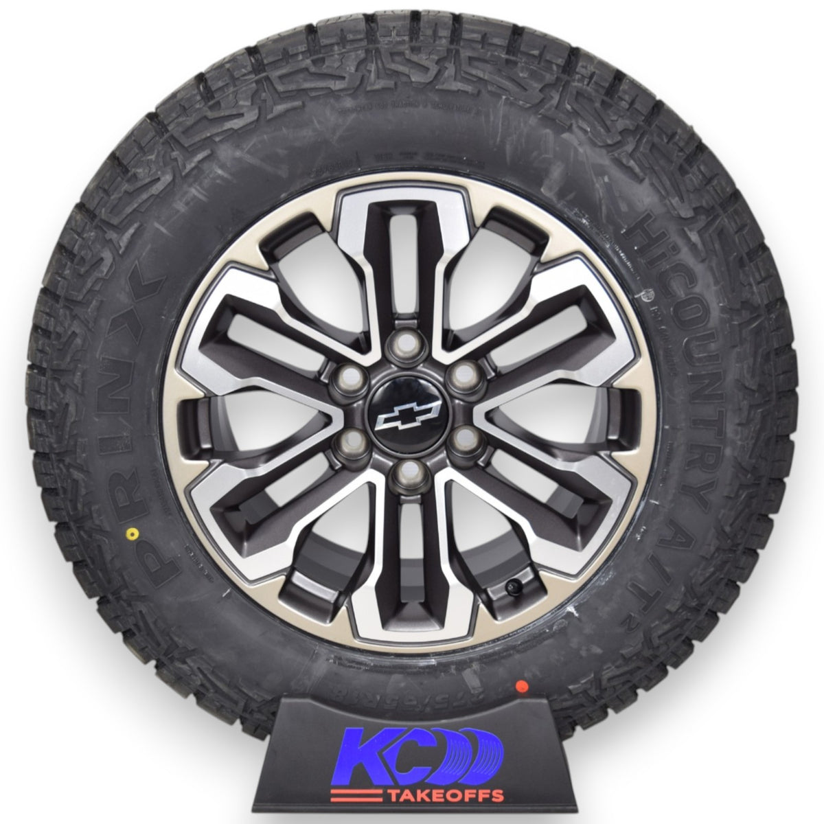 18" Chevy Silverado Tahoe OEM Wheels Rims Tires Satin Graphite Prinx A/T