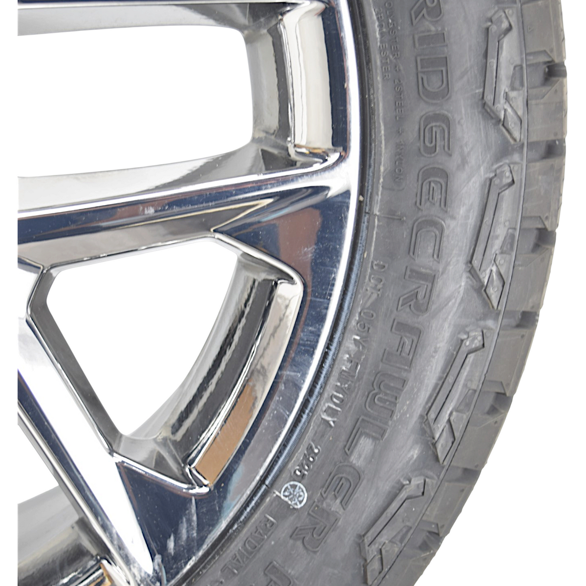 22" GMC Sierra Yukon Denali Chrome Snowflake OEM Wheels Rims Tires Blackhawk AT