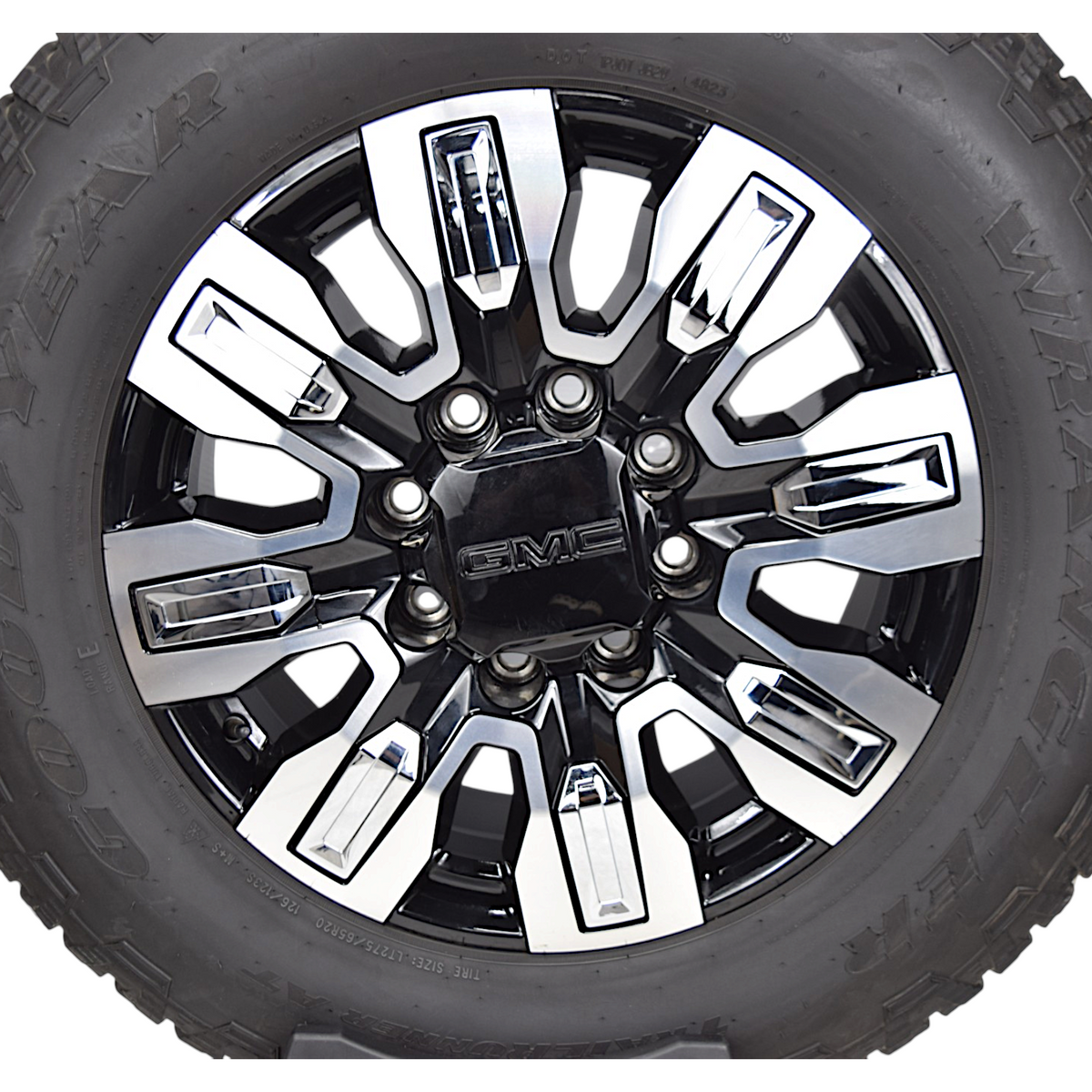 20" GMC Sierra Denali Ultimate 2500 3500 OEM Machined Black Wheels Rims Tires