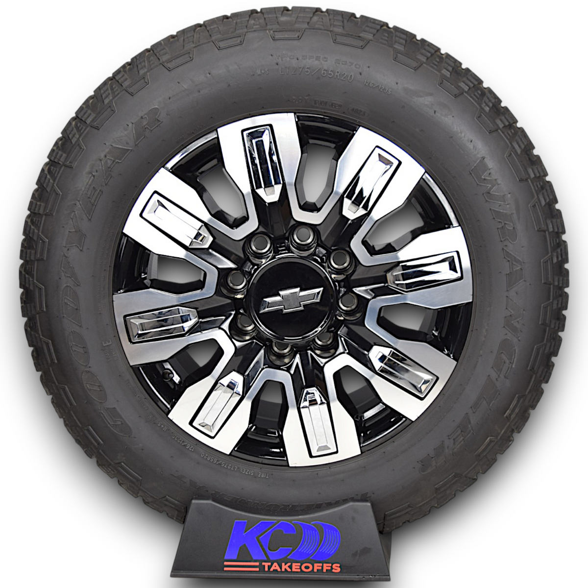 20" Chevy Silverado 2500 3500 HD Denali OEM Machined Black Wheels Rims Tires
