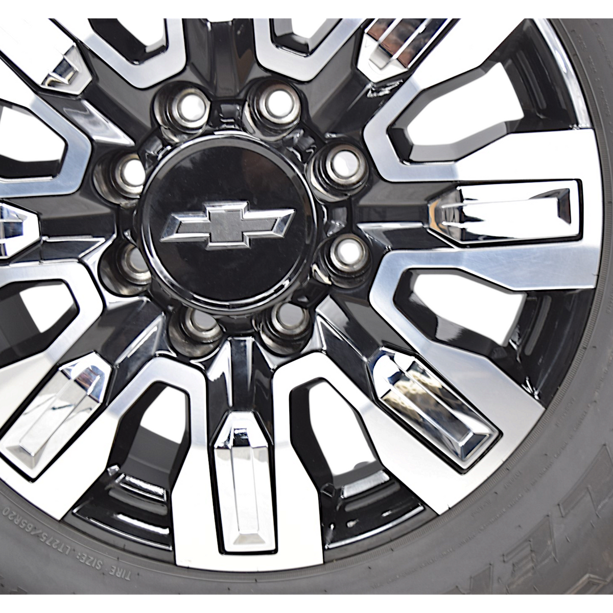 20" Chevy Silverado 2500 3500 HD Denali OEM Machined Black Wheels Rims Tires