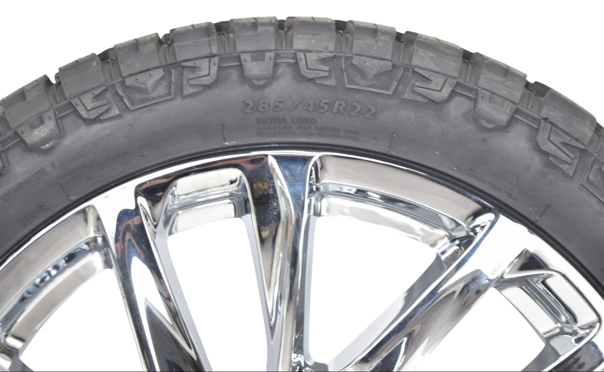 22" Chevy Silverado Tahoe Onyx Chrome OEM Wheels Rims Tires Ridge Crawler R/T