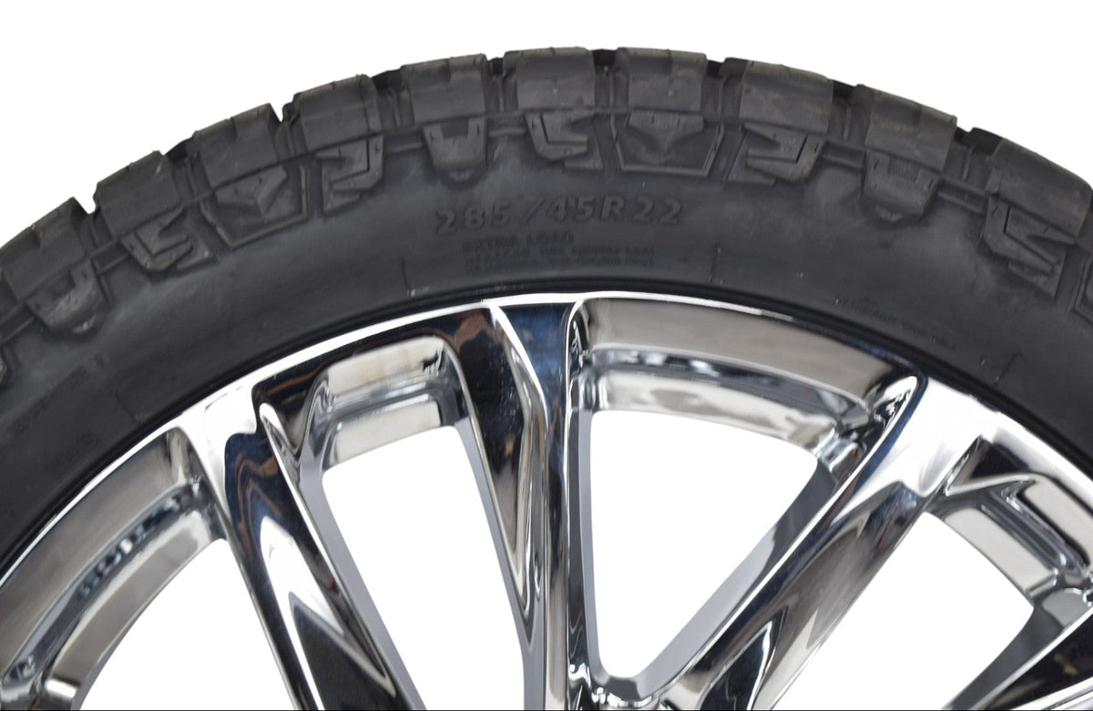 22" Chevy Silverado Tahoe Onyx Chrome OEM Wheels Rims Tires Ridge Crawler R/T