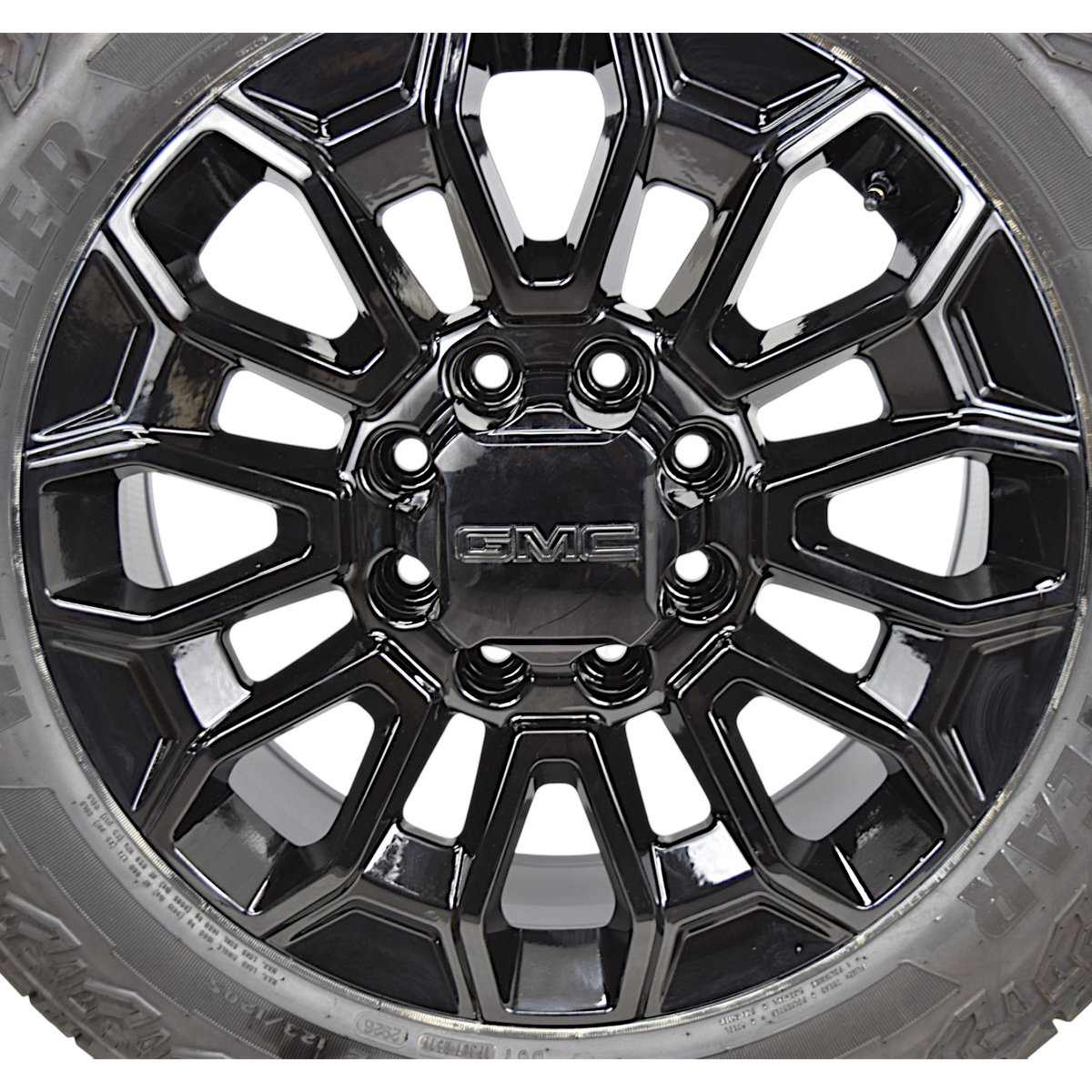22" GMC Sierra 2500 3500 HD OEM Gloss Black Wheels Rims Tires Goodyear