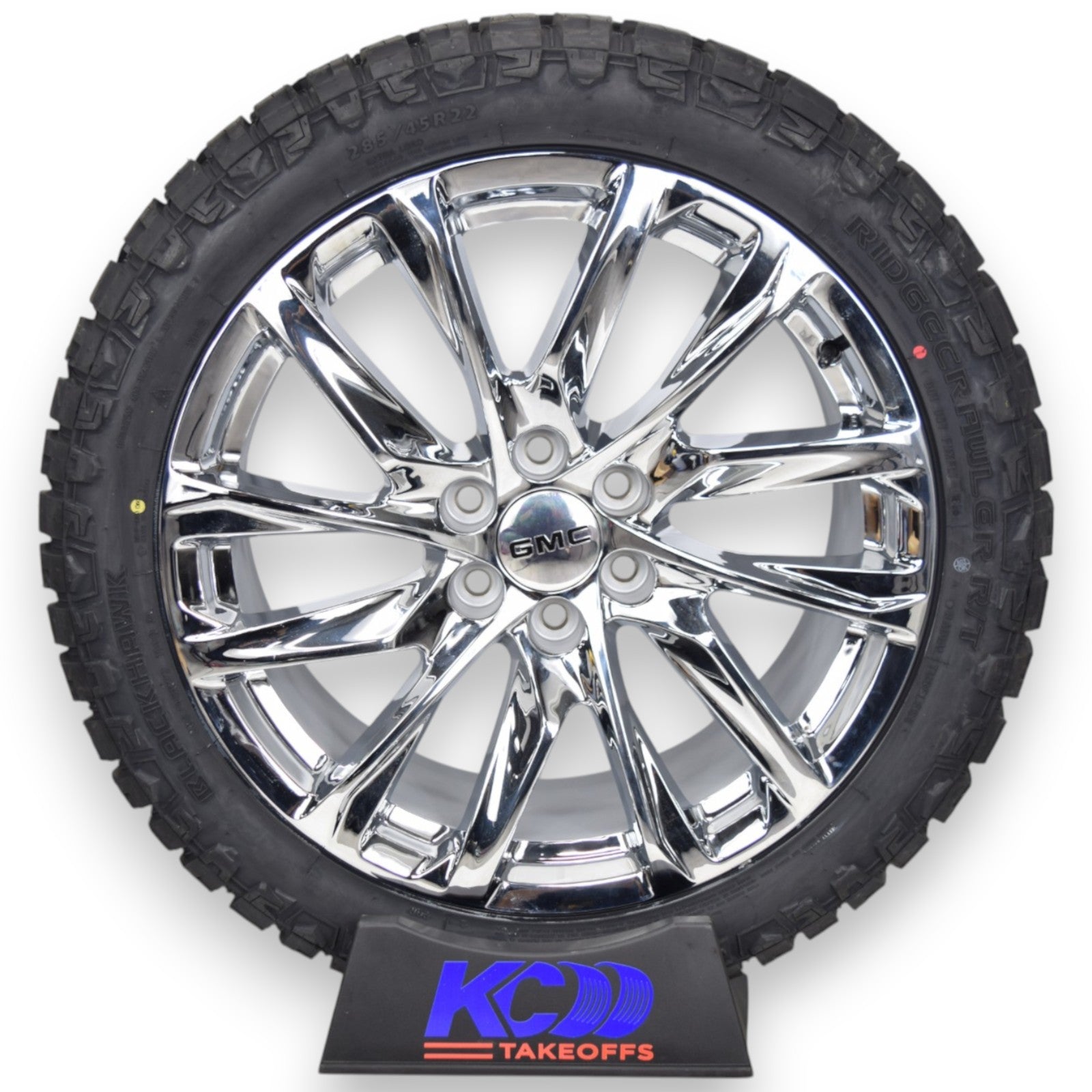 22" GMC Sierra Yukon Denali Onyx Chrome OEM Wheels Rims Tires Ridge Crawler R/T