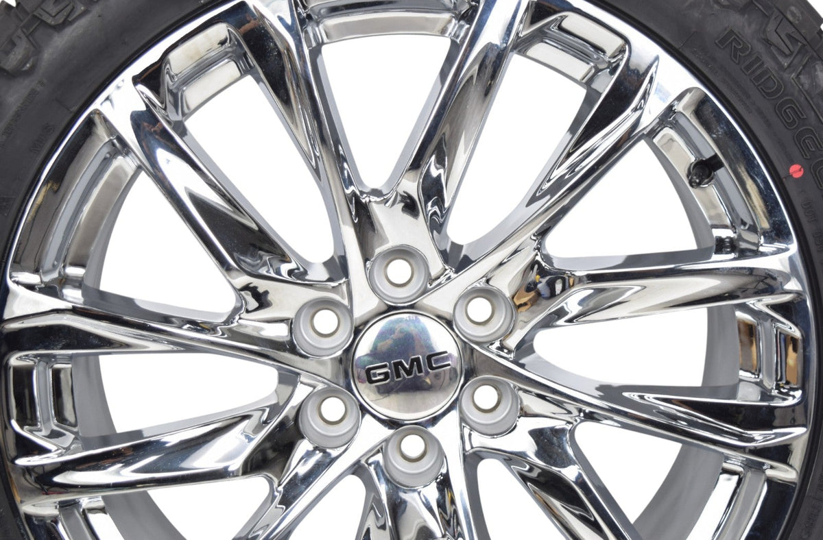 22" GMC Sierra Yukon Denali Onyx Chrome OEM Wheels Rims Tires Ridge Crawler R/T