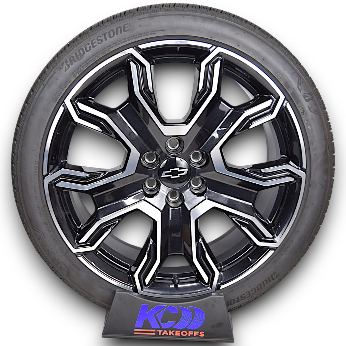 24" Chevy Tahoe Silverado High Country OEM Black Machined Wheels Rims Tires