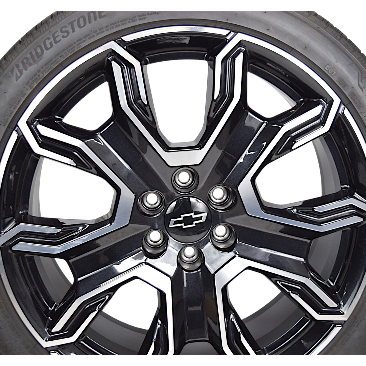 24" Chevy Tahoe Silverado High Country OEM Black Machined Wheels Rims Tires